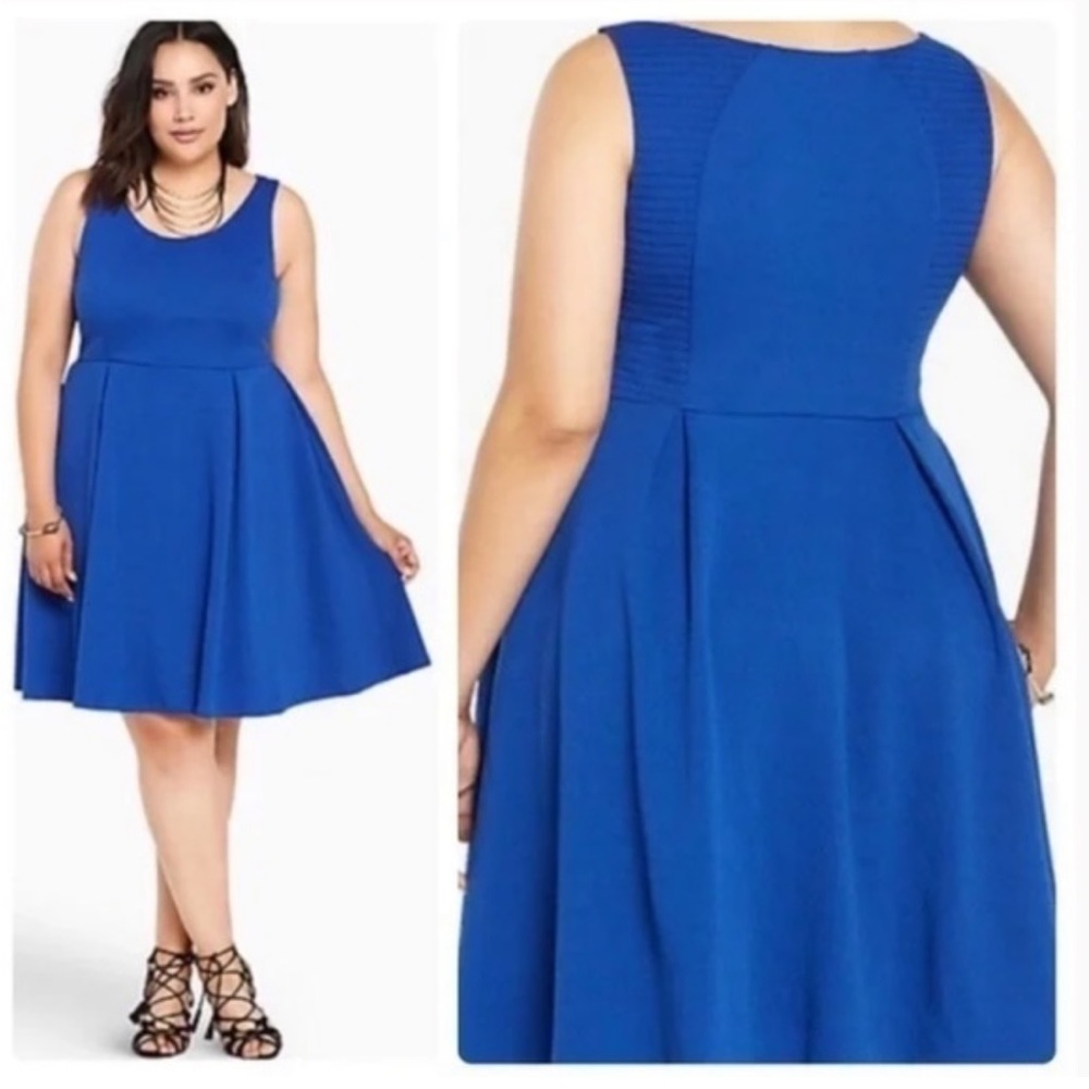 Torrid size 1 royal blue skater dress fit and flare